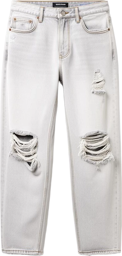 bottom: Lumen Studio Ripped Mid-Rise Baggy Jeans
