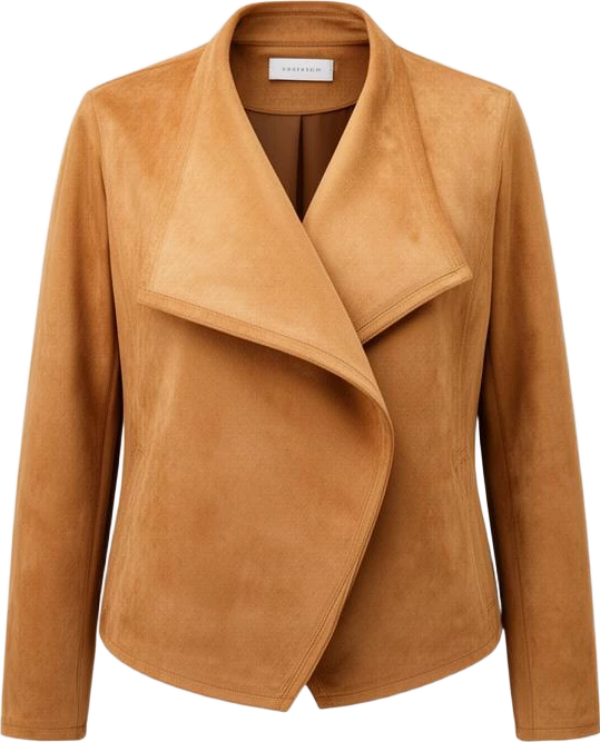 outerwear: Atlas & Co Wrap-Front Faux Suede Jacket