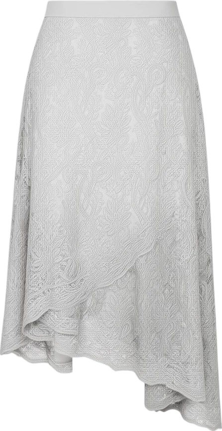 bottom: Avenir Embroidered Asymmetrical Midi Skirt