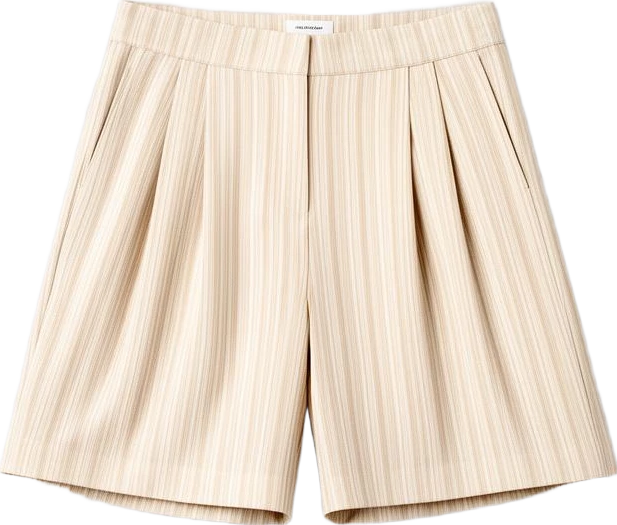 bottom: Atlas & Co Striped Pleated Shorts