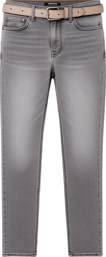 bottom: Northwind Straight Leg Low-Rise Jeans With Belt
