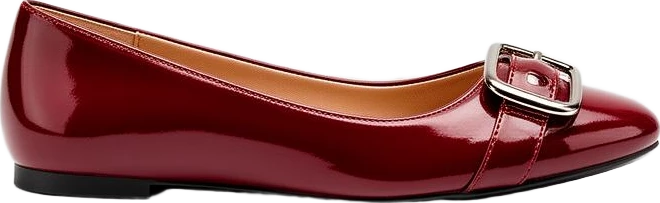 shoes: Northwind Shiny Buckled Ballerina Flats