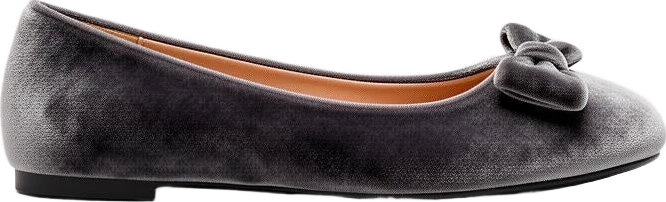 shoes: Northwind Velvet-Effect Bow Ballerina Flats