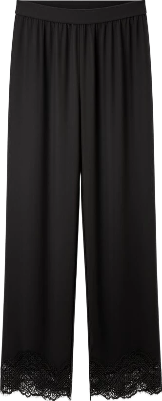bottom: Avenir Viscose Trousers With Lace Trim