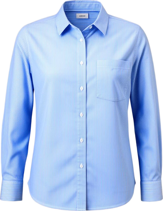 top: Avenir Striped Button-Down Shirt With Chest Pocket