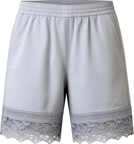 bottom: Lumen Studio Lace-Trimmed Bermuda Shorts
