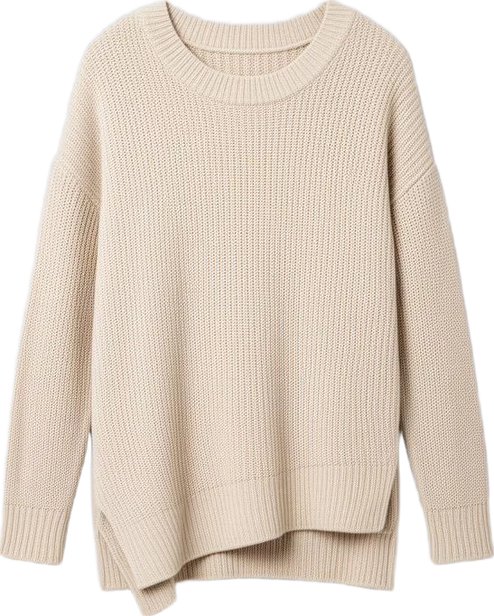 top: Northwind Asymmetrical Hem Knit Sweater