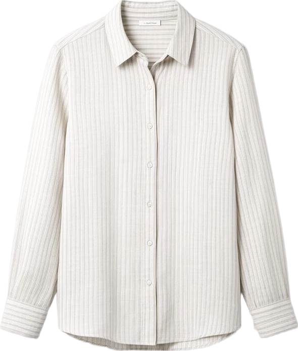 top: Avenir Striped Linen-Blend Button-Up Shirt