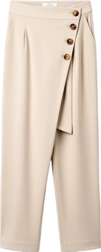 bottom: Lumen Studio Button-Front Wrap Trousers