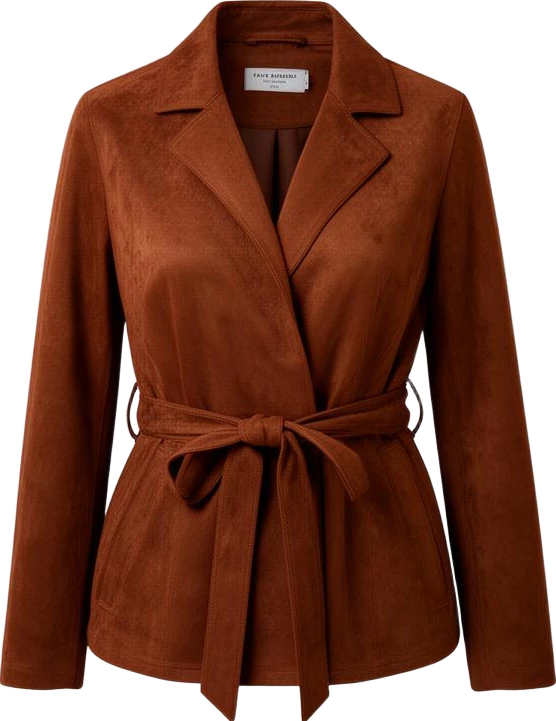 outerwear: Atlas & Co Faux Suede Belted Jacket
