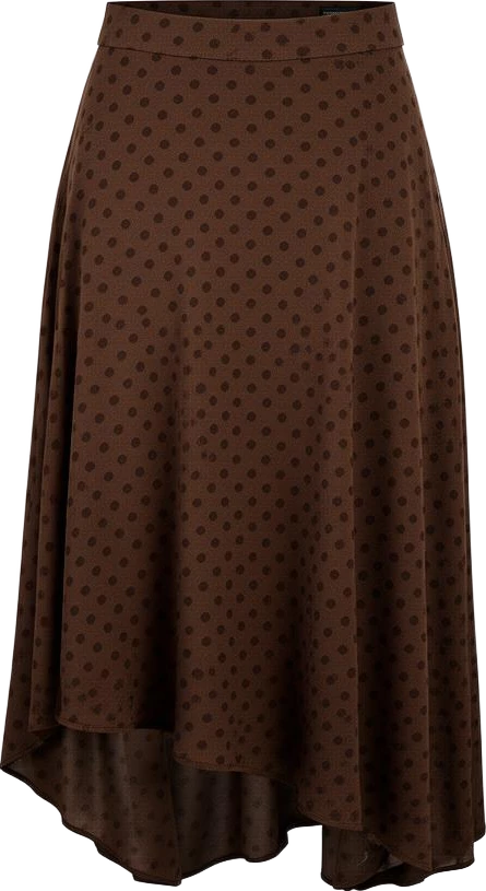 bottom: Mira & Stone Asymmetrical Polka Dot Midi Skirt