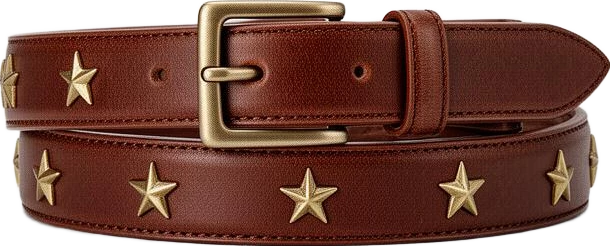 accessory: Avenir Double Layer Leather Belt With Star Details