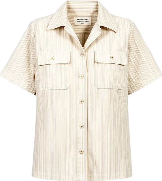 top: Avenir Striped Safari-Style Shirt