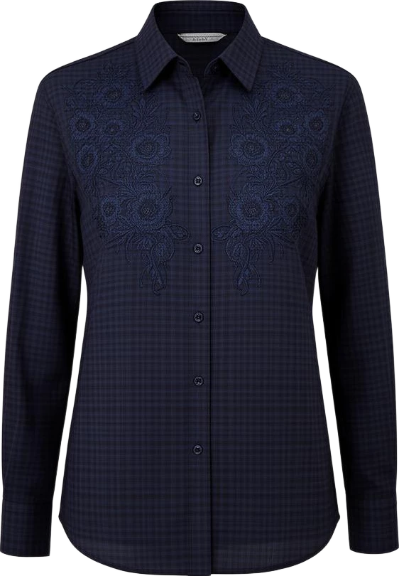 top: Northwind Embroidered Check Pattern Shirt