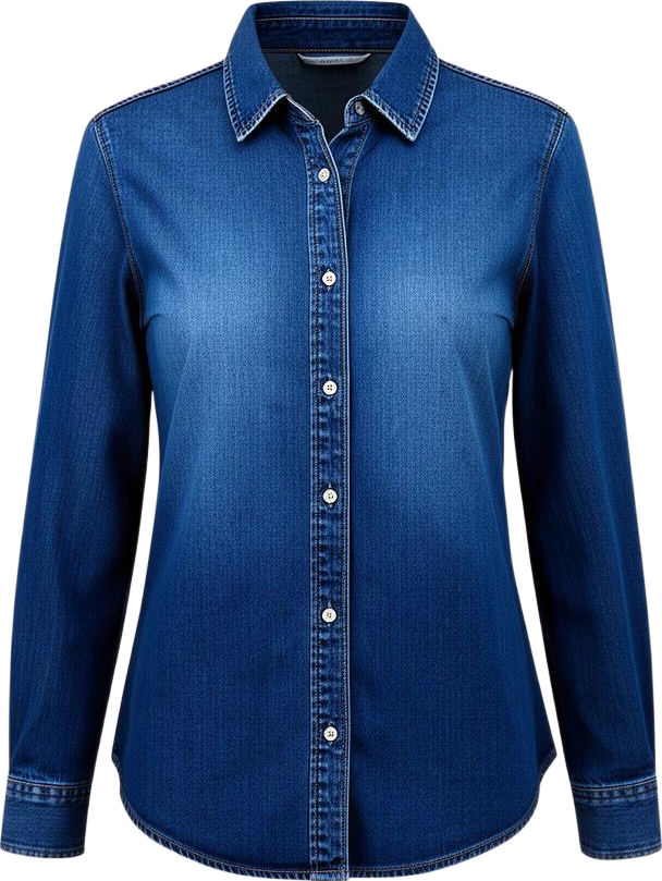 top: Avenir Classic Denim Button-Up Shirt