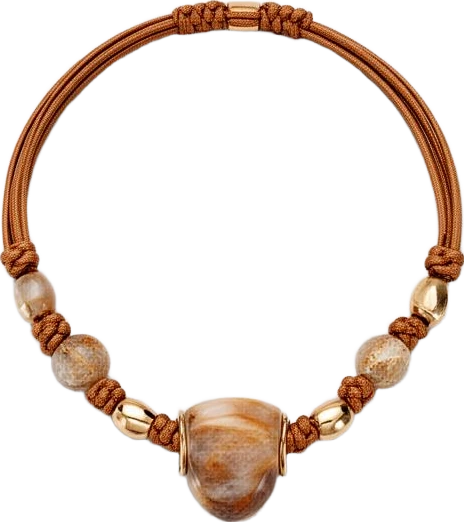 accessory: Lumen Studio Adjustable Cord Necklace With Stone Accents