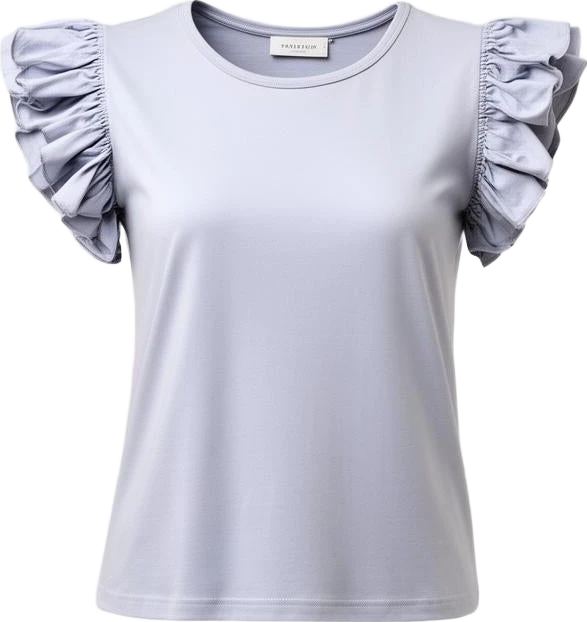 top: Avenir Ruffled Short Sleeve Top