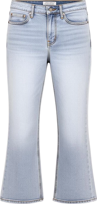bottom: Lumen Studio Cropped Flared High-Waist Jeans
