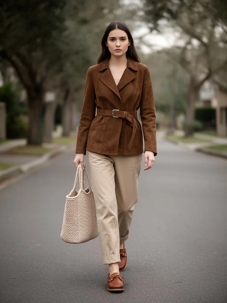 A worn look — AI model image, real catalog garments