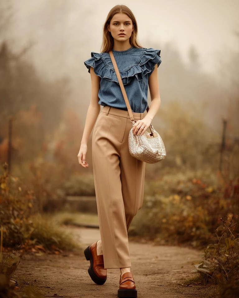 Ruffled Top, worn