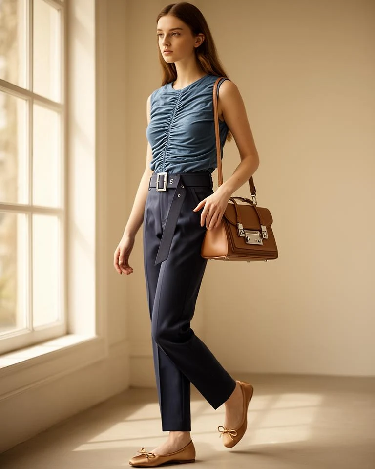 Ruched Top, worn