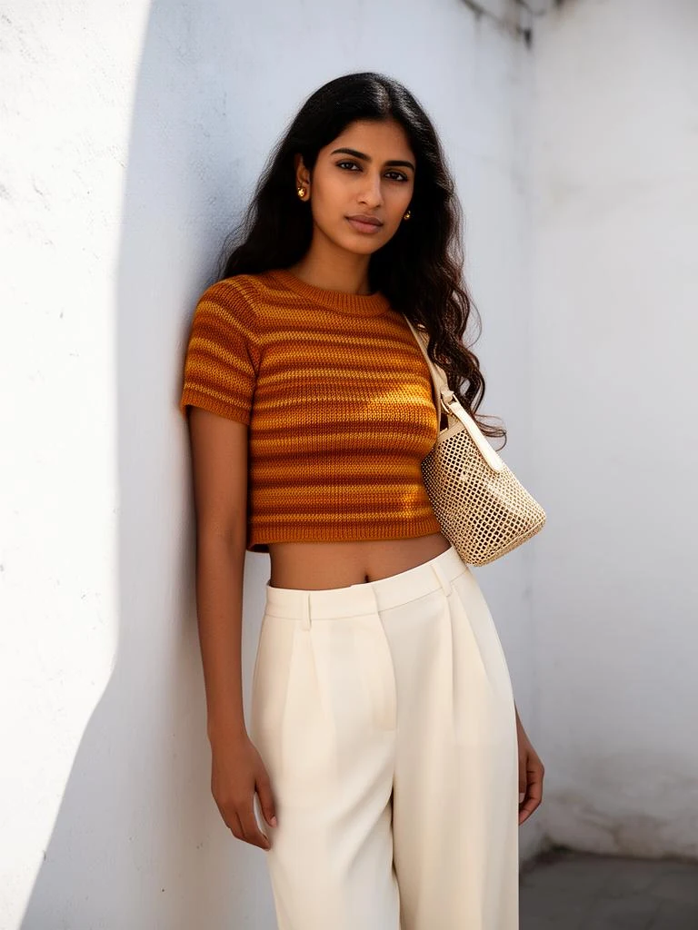 Same-style look: Striped Knit Crop Top