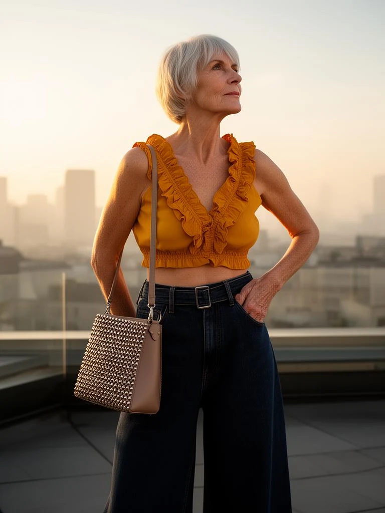 Same-style look: Ruffled Front Crop Top