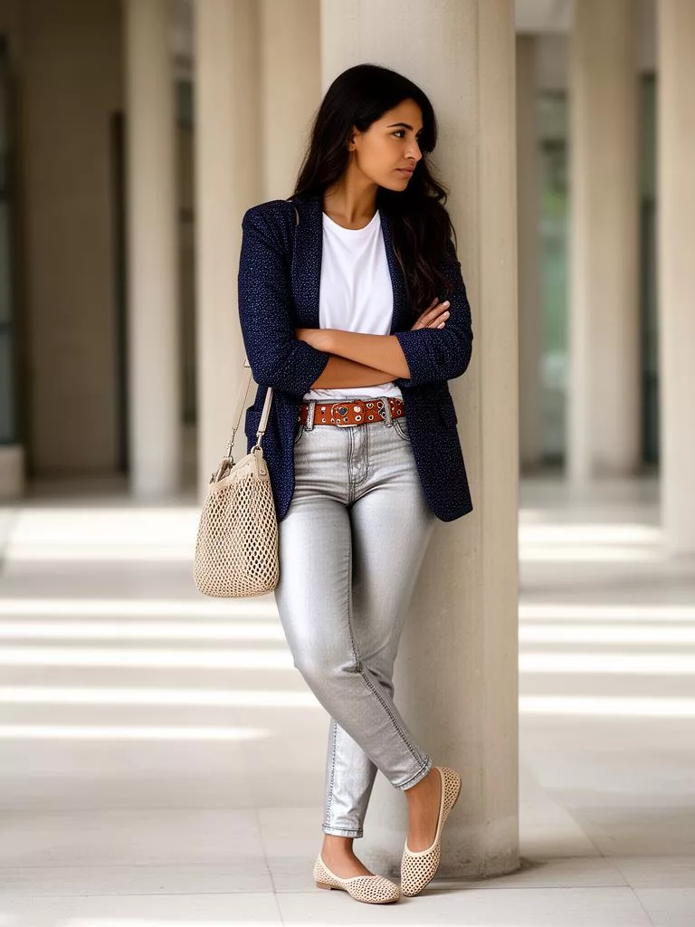 Same-style look: Textured Metallic Thread Blazer