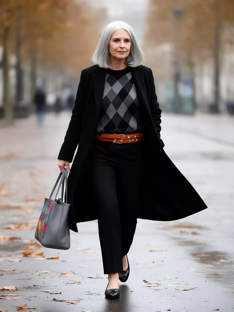 Same-style look: Argyle Pattern Knit Sweater