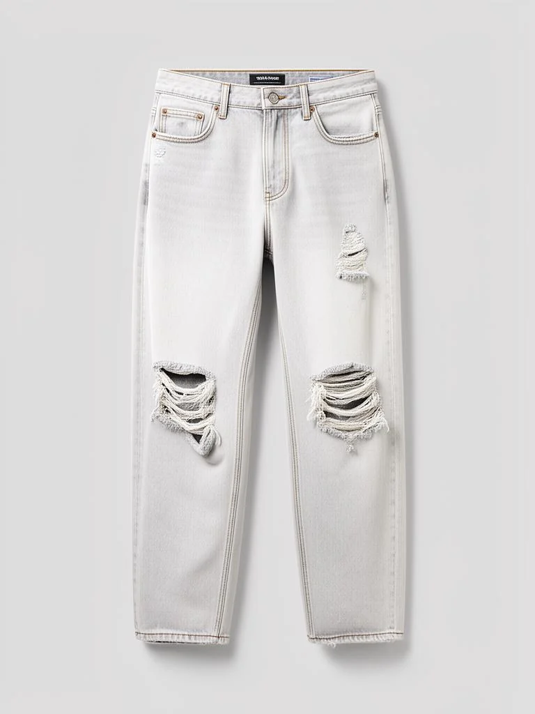 Lumen Studio Ripped Mid-Rise Baggy Jeans