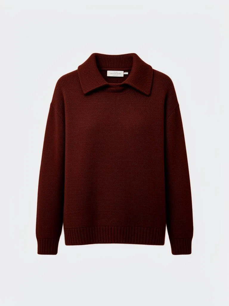 Lapel Collar Knit Sweater