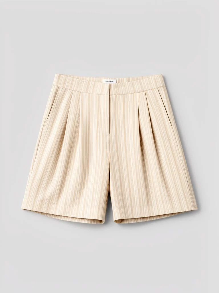 Atlas & Co Striped Pleated Shorts