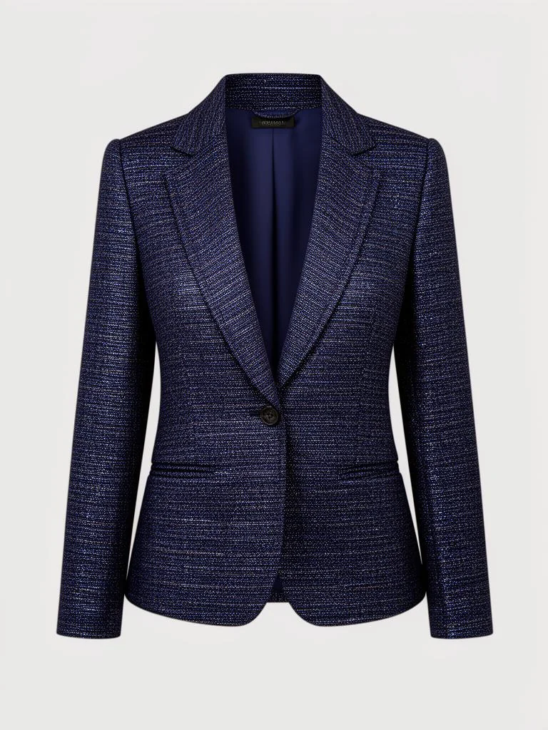 Mira & Stone Textured Metallic Thread Blazer