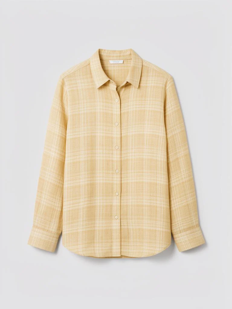 Linen Check Button-Down Shirt