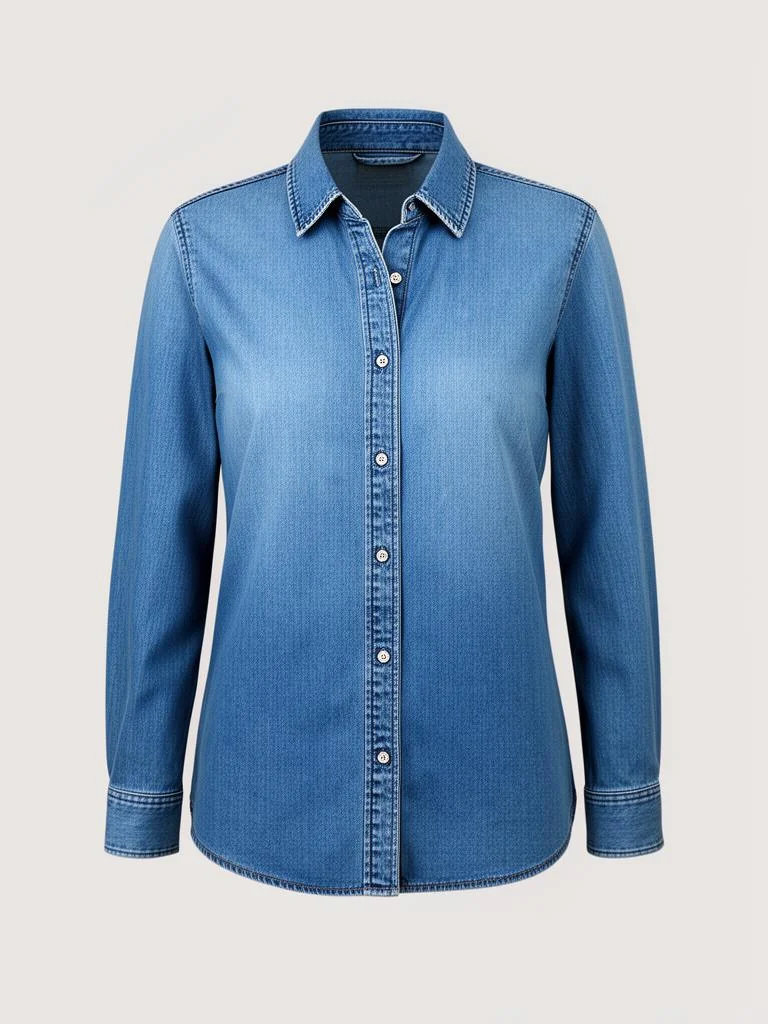 Mira & Stone Classic Denim Button-Up Shirt