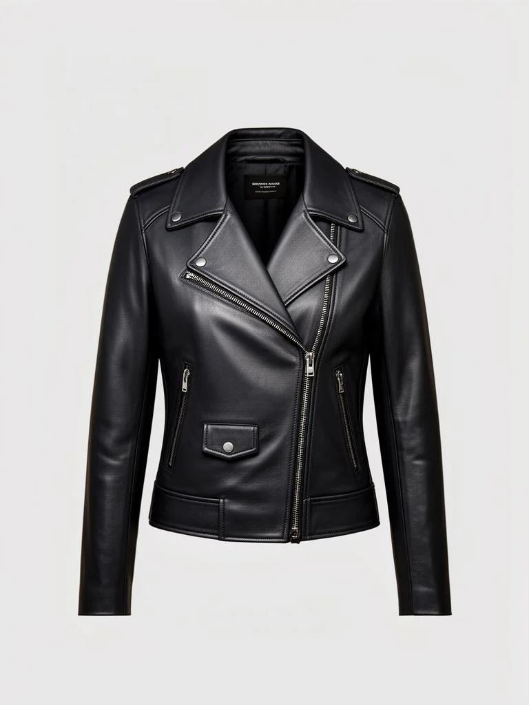 Northwind Structured Leather Biker Jacket