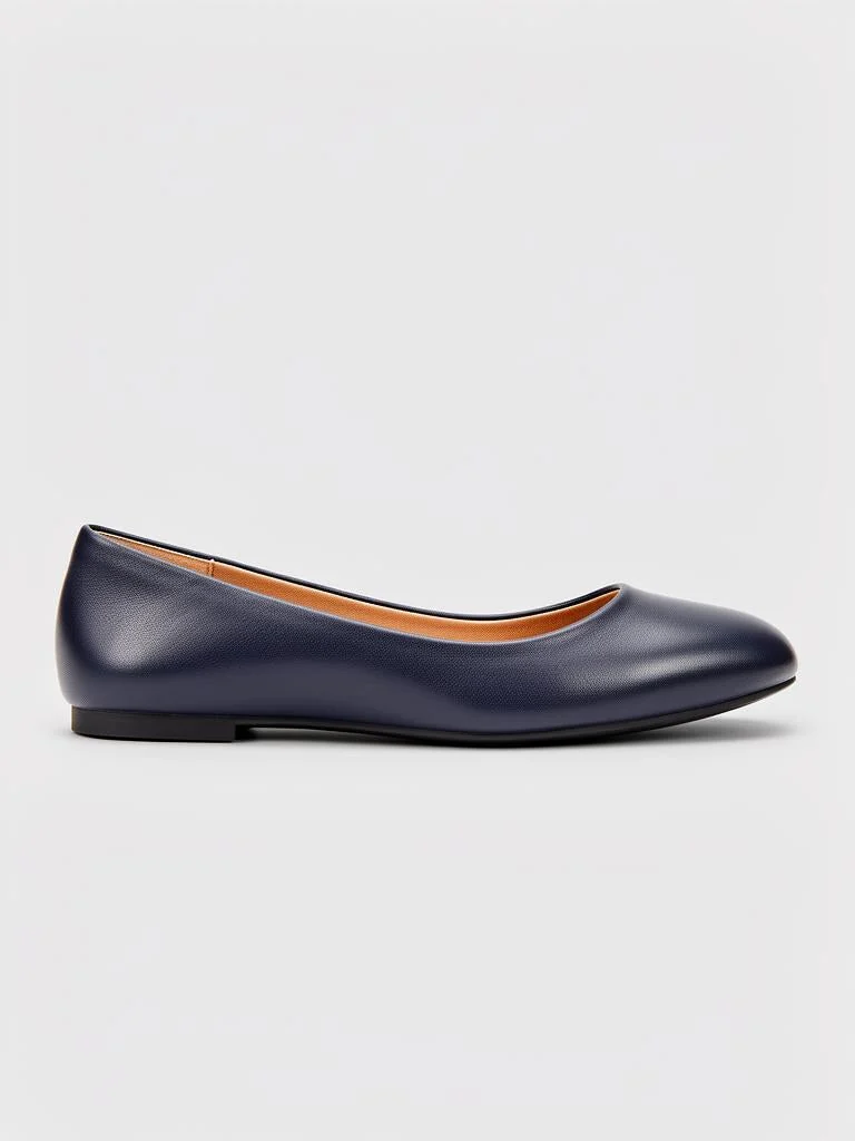 Lumen Studio Leather Backless Ballet Flats