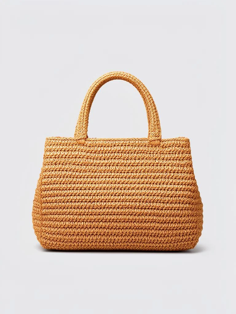 Mira & Stone Natural Raffia Structured Handbag