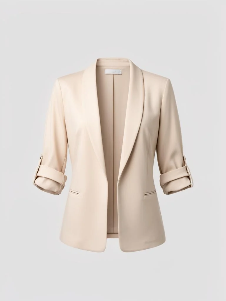 Lumen Studio Open Front Blazer With Rolled Sleeves