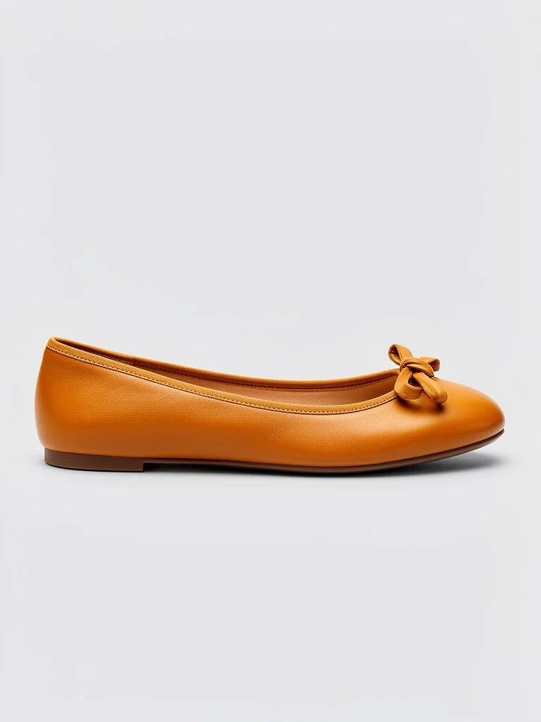 Mira & Stone Leather Bow Detail Ballet Flats