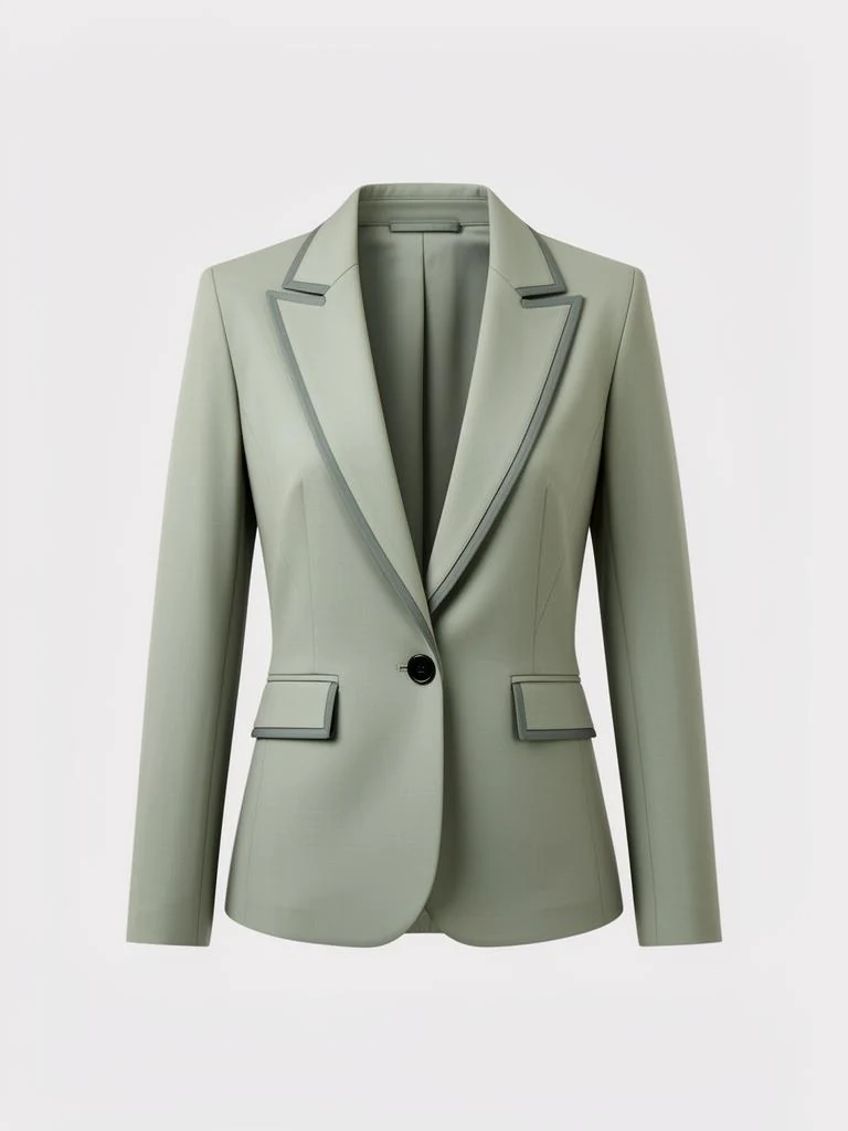 Contrast Lapel Structured Blazer — catalog packshot