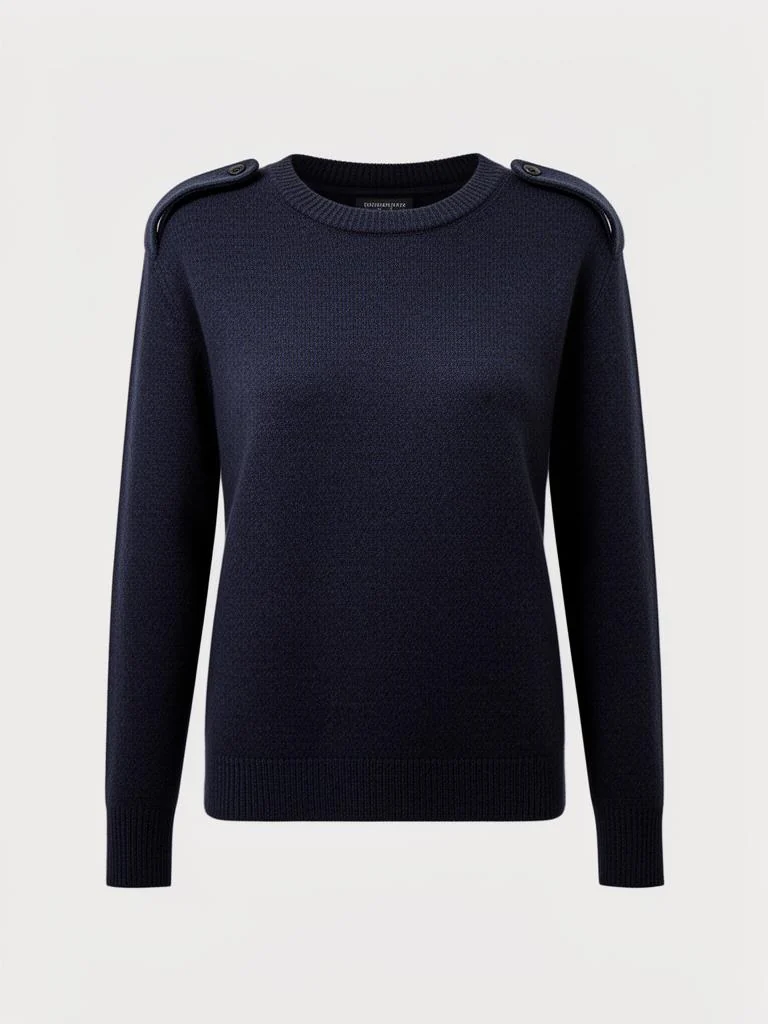 Structured Wool Jumper With Shoulder Detail