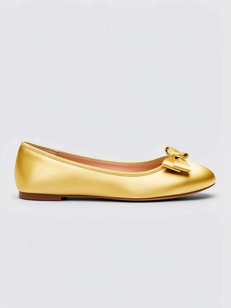 Lumen Studio Satin Bow Ballet Flats