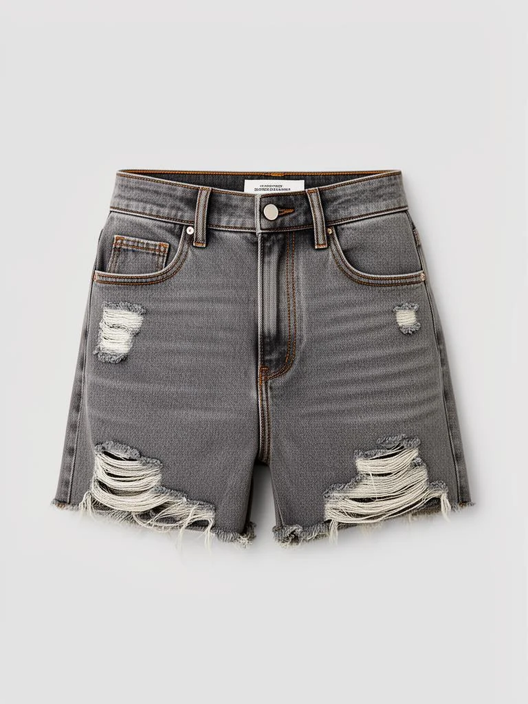 Mira & Stone High-Rise Distressed Denim Shorts