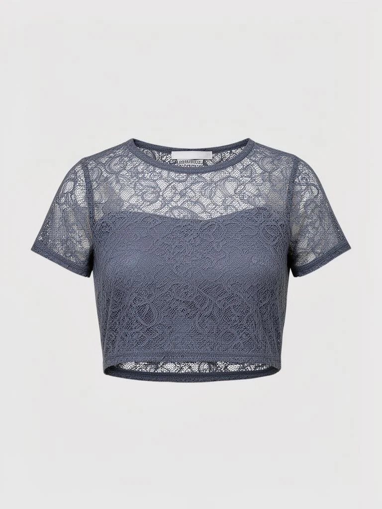 Lumen Studio Lace Detail Crop Top