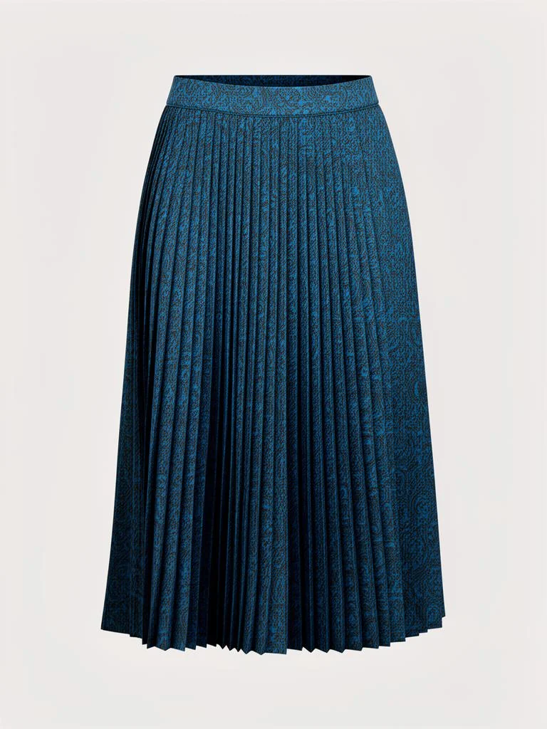 Avenir Printed Pleated Midi Skirt