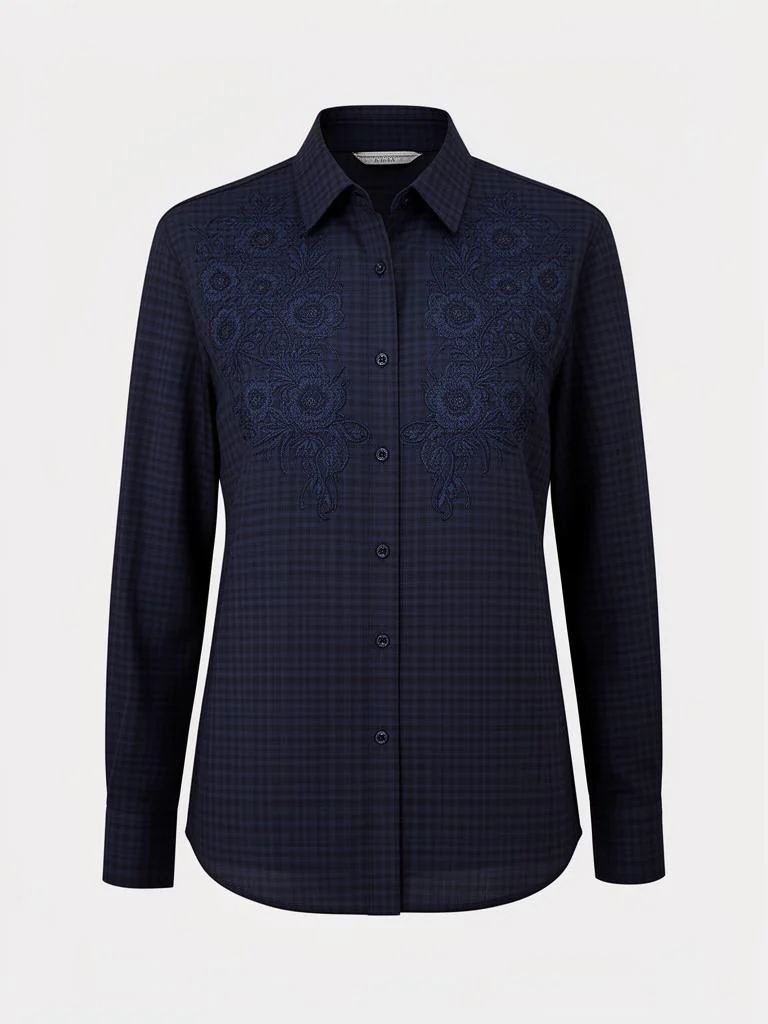 Northwind Embroidered Check Pattern Shirt