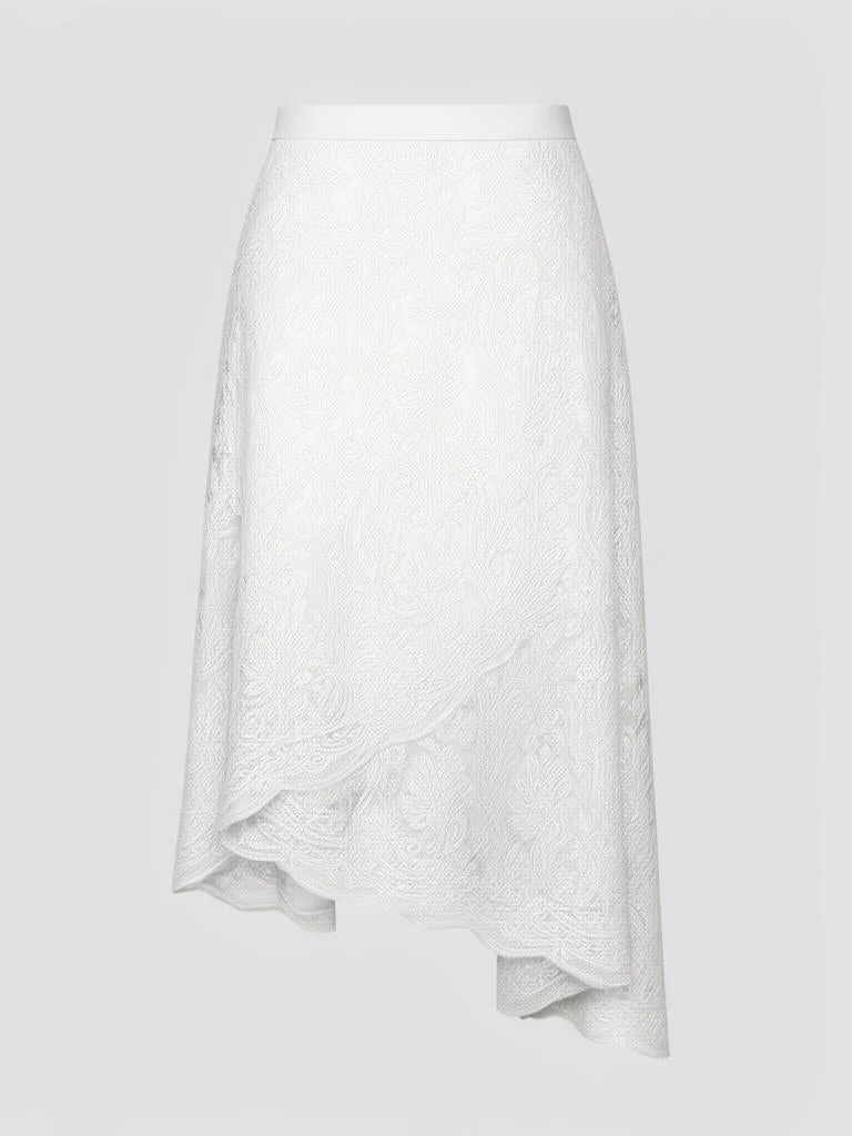 Lumen Studio Embroidered Asymmetrical Midi Skirt