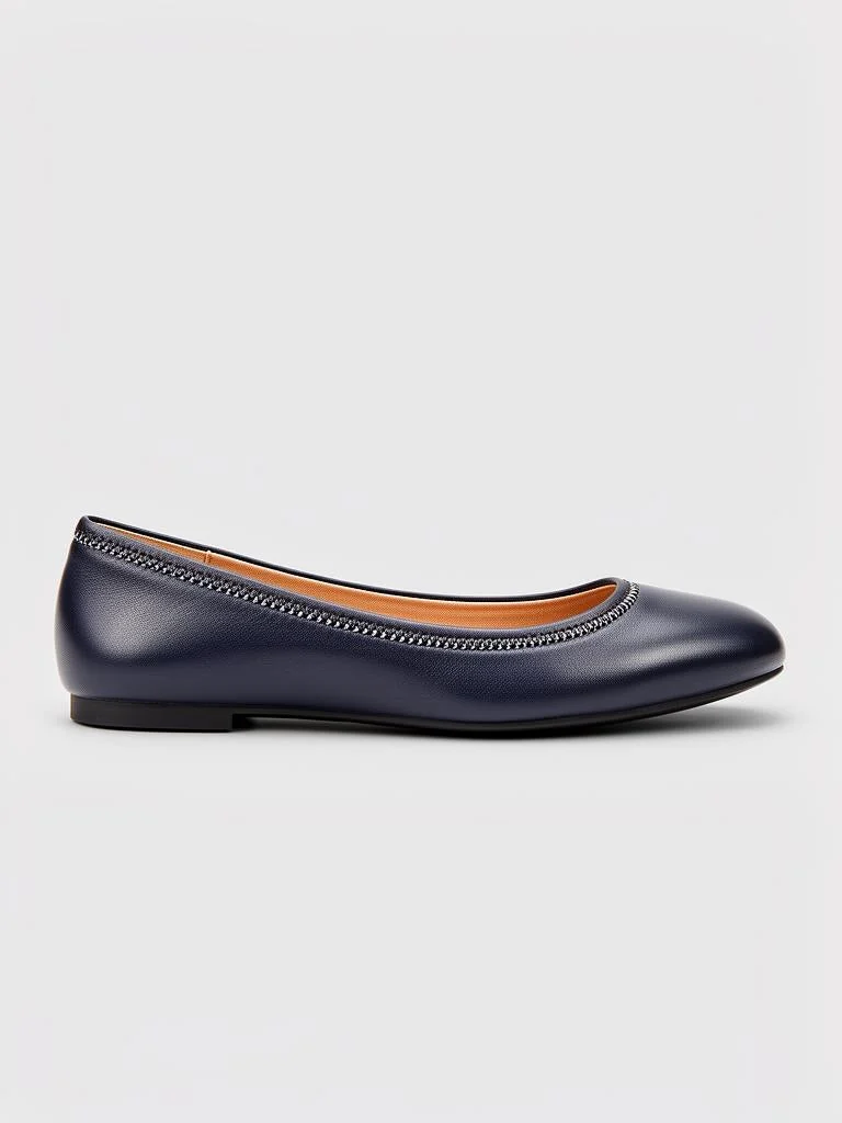 Atlas & Co Leather Ballet Flats With Stitch Detail
