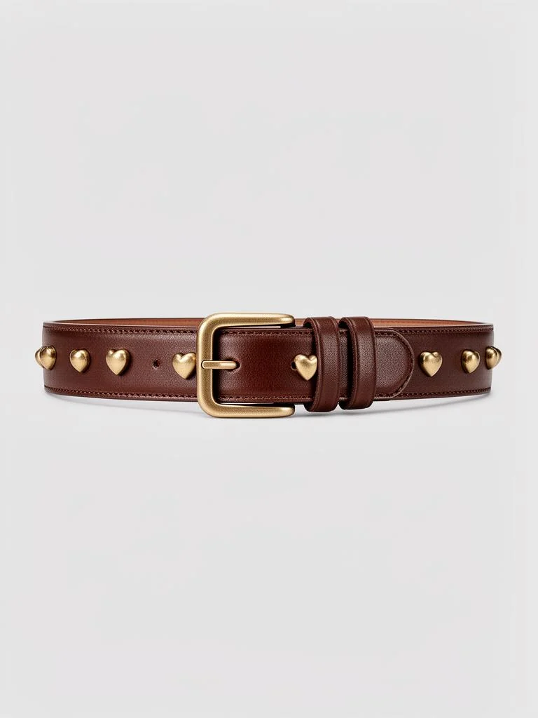 Leather Heart Stud Belt